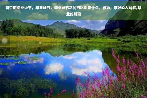 初中的结业证书，毕业证书，遗业证书之间的区别是什么，很急，求好心人解释,毕业的别称