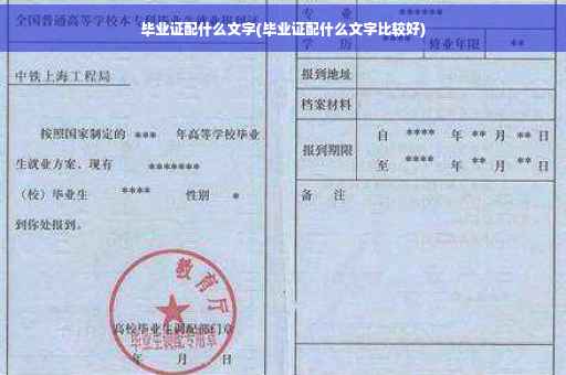 毕业证配什么文字(毕业证配什么文字比较好)