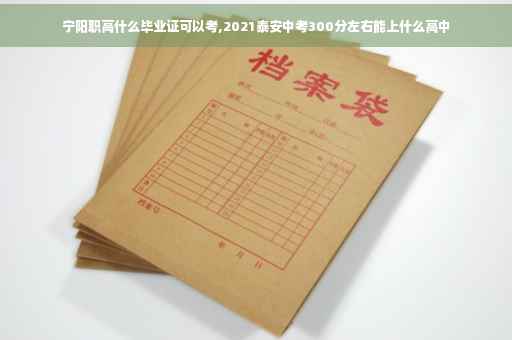 宁阳职高什么毕业证可以考,2021泰安中考300分左右能上什么高中