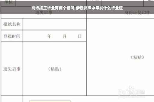 高级技工毕业有两个证吗,伊璞高级中学发什么毕业证