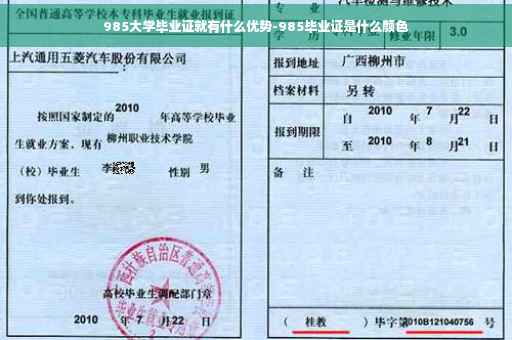 985大学毕业证就有什么优势-985毕业证是什么颜色