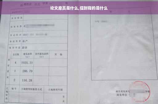 论文扉页是什么,信封指的是什么