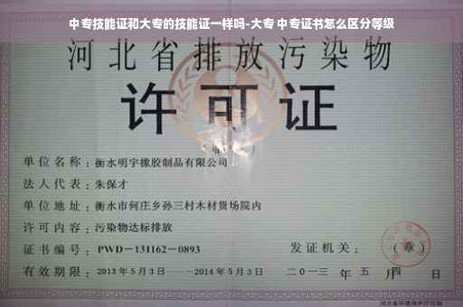 中专技能证和大专的技能证一样吗-大专 中专证书怎么区分等级
