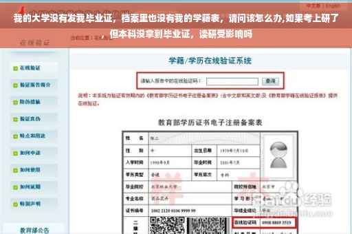 我的大学没有发我毕业证，档案里也没有我的学籍表，请问该怎么办,如果考上研了，但本科没拿到毕业证，读研受影响吗
