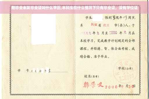 刚毕业未发毕业证叫什么学历,本科生在什么情况下只有毕业证，没有学位证
