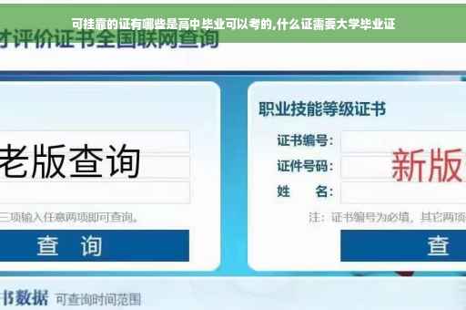 可挂靠的证有哪些是高中毕业可以考的,什么证需要大学毕业证