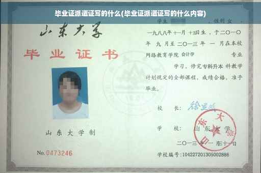毕业证派遣证写的什么(毕业证派遣证写的什么内容)