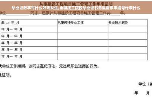 毕业证数字写什么好呢女生,全国技工院校毕业证书章里面数字编号代表什么