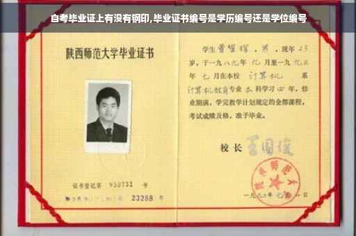 自考毕业证上有没有钢印,毕业证书编号是学历编号还是学位编号