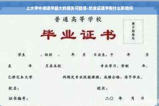 上大学中途退学最大的损失可能是-毕业证退学有什么影响吗
