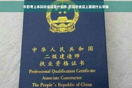中职考上本科毕业证是什么样-职高毕业证上面是什么字体