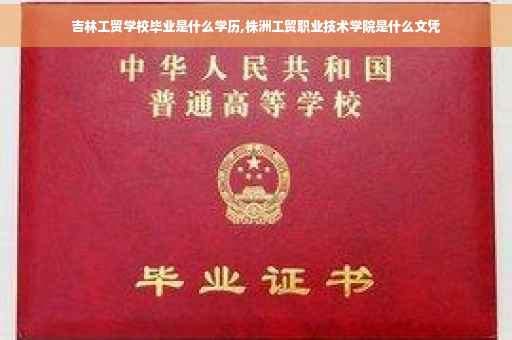 吉林工贸学校毕业是什么学历,株洲工贸职业技术学院是什么文凭