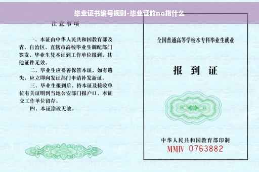 毕业证书编号规则-毕业证的no指什么