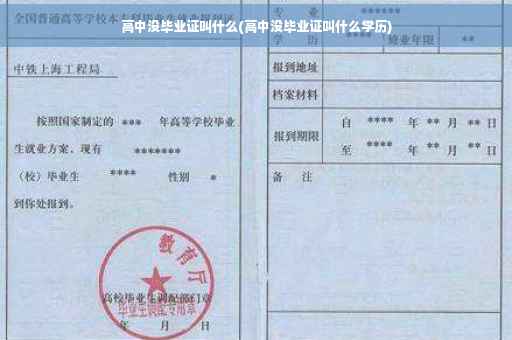 高中没毕业证叫什么(高中没毕业证叫什么学历)