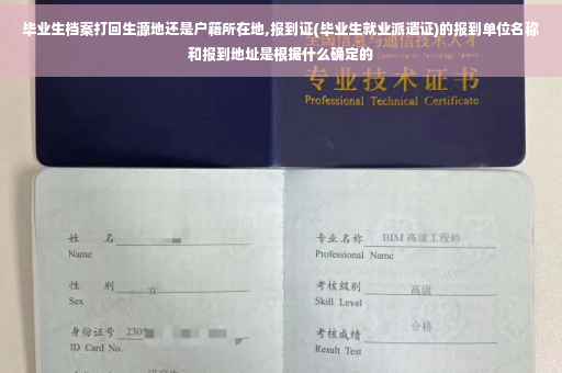 毕业生档案打回生源地还是户籍所在地,报到证(毕业生就业派遣证)的报到单位名称和报到地址是根据什么确定的