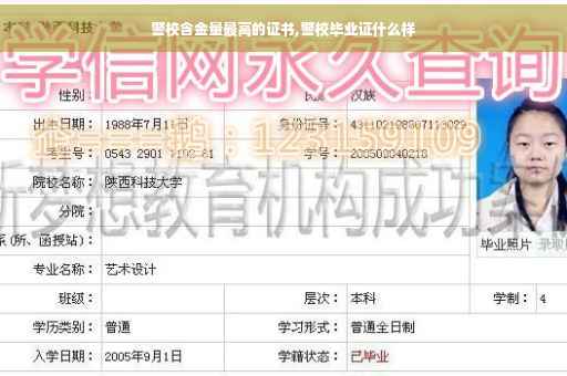 警校含金量最高的证书,警校毕业证什么样