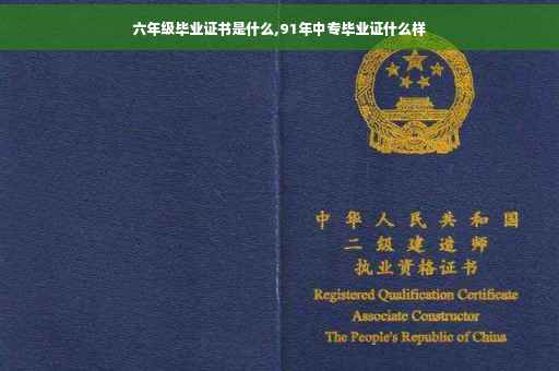 六年级毕业证书是什么,91年中专毕业证什么样