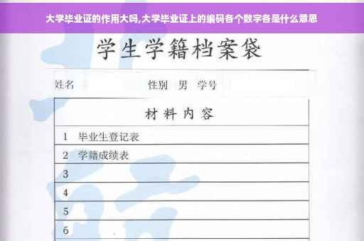大学毕业证的作用大吗,大学毕业证上的编码各个数字各是什么意思