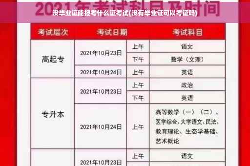 没毕业证能报考什么证考试(没有毕业证可以考证吗)
