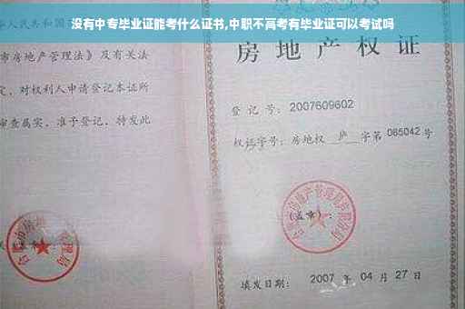 没有中专毕业证能考什么证书,中职不高考有毕业证可以考试吗
