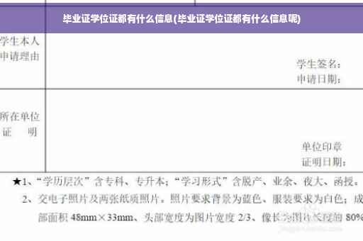 毕业证学位证都有什么信息(毕业证学位证都有什么信息呢)
