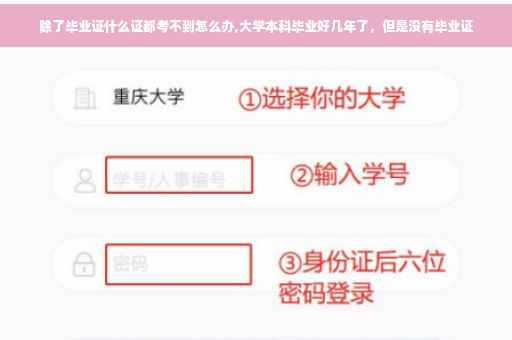 除了毕业证什么证都考不到怎么办,大学本科毕业好几年了，但是没有毕业证