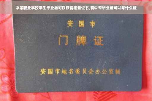 中等职业学校学生毕业后可以获得哪些证书,有中专毕业证可以考什么证