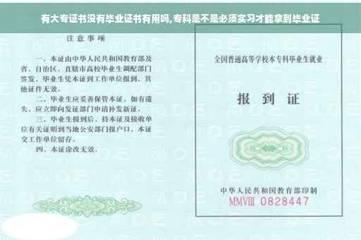 有大专证书没有毕业证书有用吗,专科是不是必须实习才能拿到毕业证