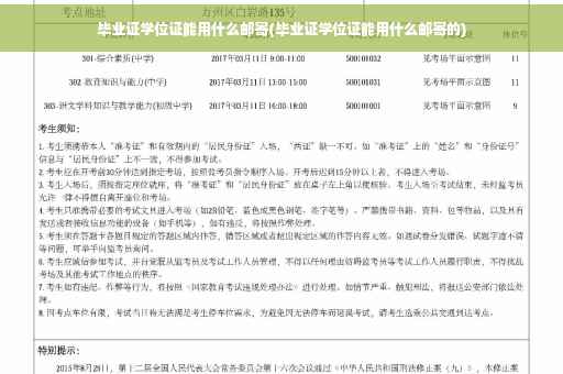 毕业证学位证能用什么邮寄(毕业证学位证能用什么邮寄的)