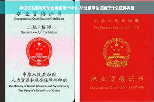 学位证书编号和毕业证编号一样么-毕业证学位证属于什么证件类型