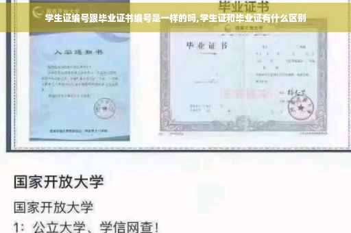 学生证编号跟毕业证书编号是一样的吗,学生证和毕业证有什么区别