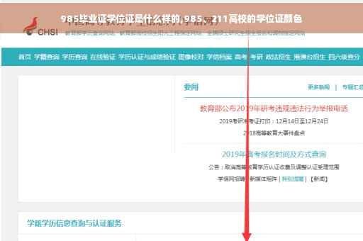 985毕业证学位证是什么样的,985、211高校的学位证颜色