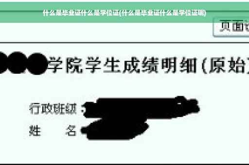 什么是毕业证什么是学位证(什么是毕业证什么是学位证呢)