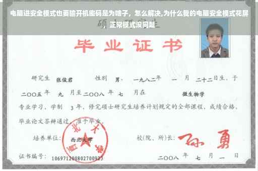 电脑进安全模式也要输开机密码是为啥子，怎么解决,为什么我的电脑安全模式花屏，正常模式没问题