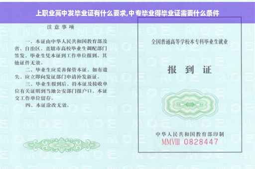 上职业高中发毕业证有什么要求,中专毕业得毕业证需要什么条件