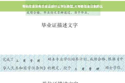 专科毕业没有毕业证算什么学历类型,大专都是全日制的么