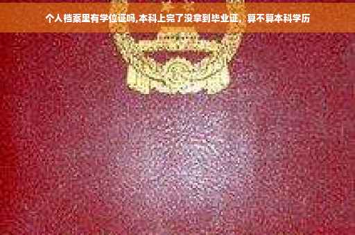 个人档案里有学位证吗,本科上完了没拿到毕业证，算不算本科学历