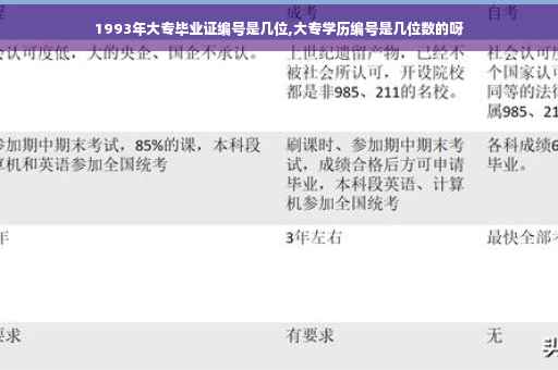 1993年大专毕业证编号是几位,大专学历编号是几位数的呀