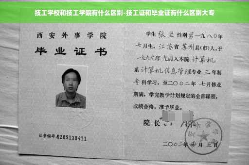 技工学校和技工学院有什么区别-技工证和毕业证有什么区别大专