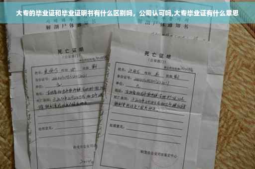 大专的毕业证和毕业证明书有什么区别吗，公司认可吗,大专毕业证有什么意思