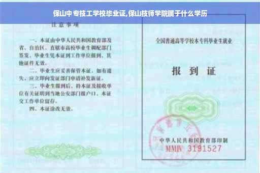 保山中专技工学校毕业证,保山技师学院属于什么学历