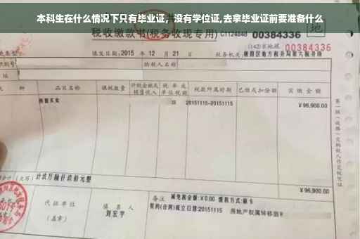 本科生在什么情况下只有毕业证，没有学位证,去拿毕业证前要准备什么