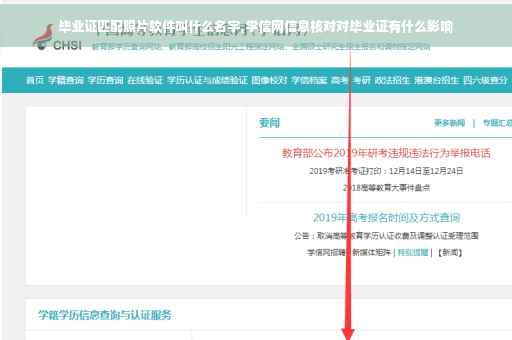 毕业证匹配照片软件叫什么名字,学信网信息核对对毕业证有什么影响
