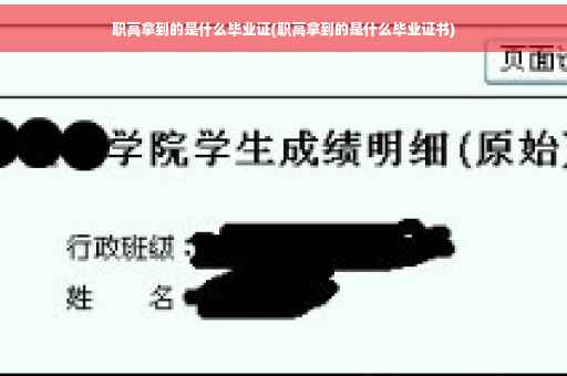 职高拿到的是什么毕业证(职高拿到的是什么毕业证书)