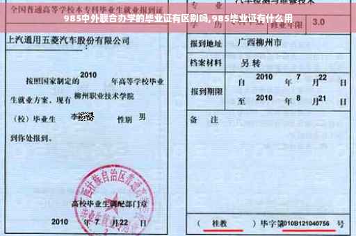 985中外联合办学的毕业证有区别吗,985毕业证有什么用