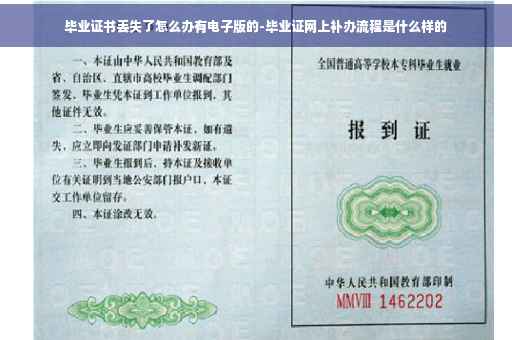 毕业证书丢失了怎么办有电子版的-毕业证网上补办流程是什么样的