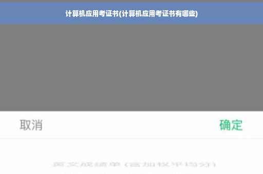 计算机应用考证书(计算机应用考证书有哪些)