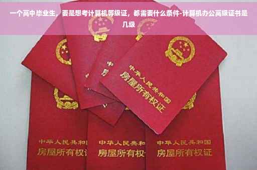 一个高中毕业生，要是想考计算机等级证，都需要什么条件-计算机办公高级证书是几级