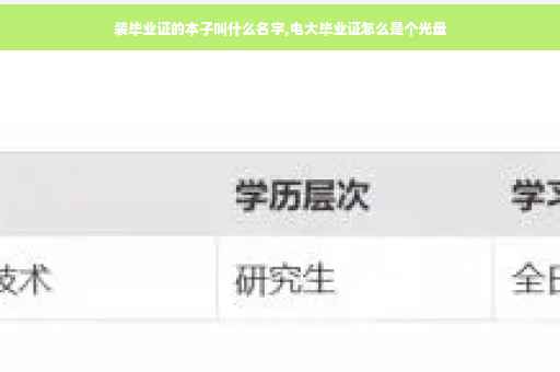 装毕业证的本子叫什么名字,电大毕业证怎么是个光盘