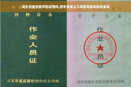 高中毕业生有学历证号吗,初中毕业上几年职高是本科毕业证